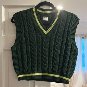 Aritzia Sunday Best Cable Knit Vest in green